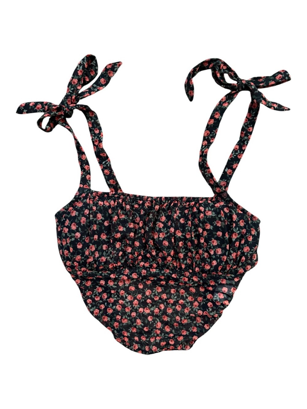 Gilly Hicks Floral Mesh Handkerchief Crop Top Small